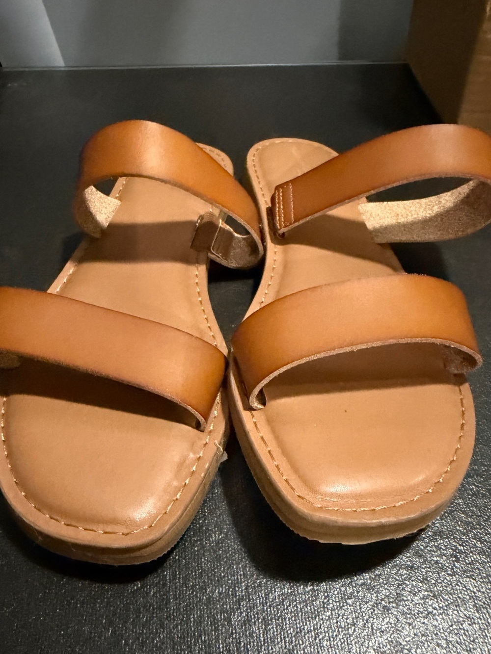 Womens Universal Thread Two Band Sandals - Cognac